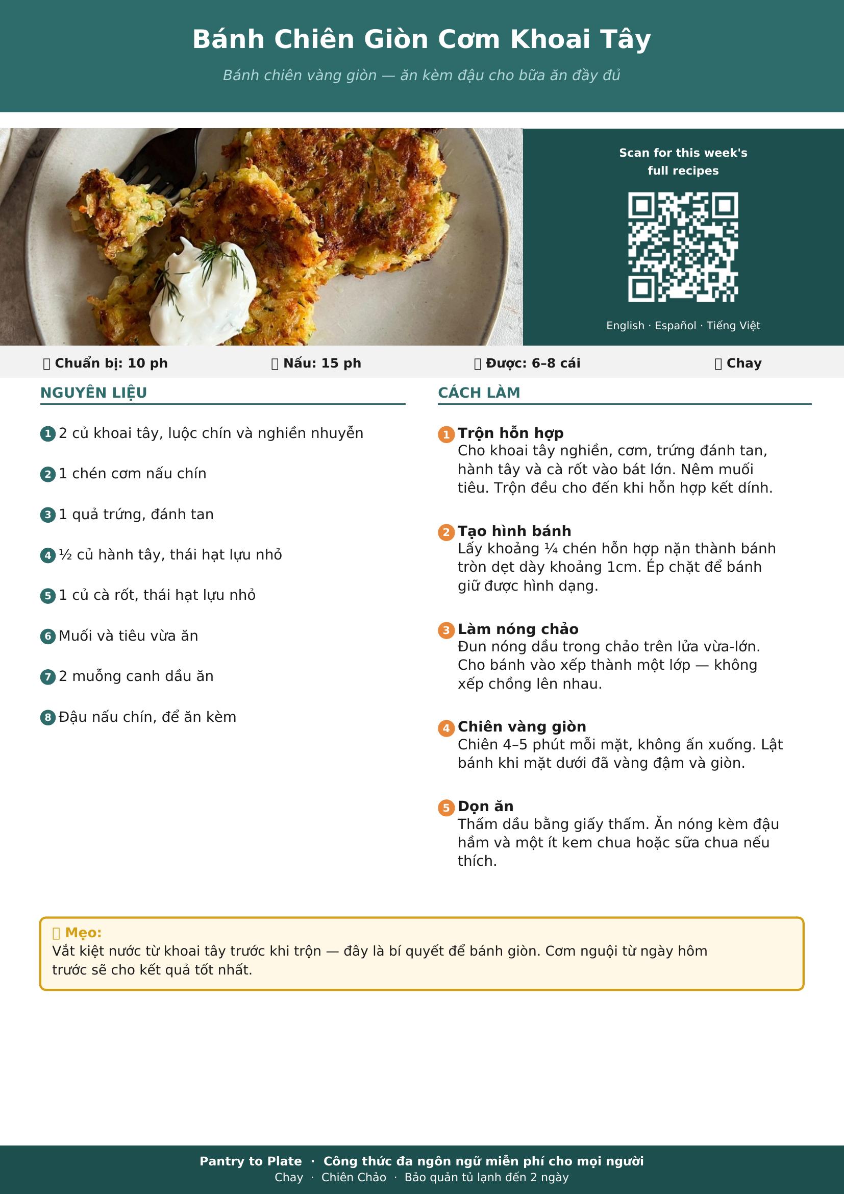 Mì Xào Rau Củ recipe card
